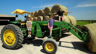 Hudson and Holly run the farm for a day | Tractors for kids screenshot 2