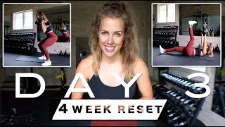 FREE 4 Week RESET Challenge | DAY 3 | Beginner to Advanced | Full Body Dumbbell Only