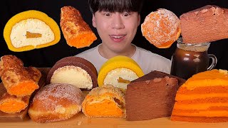SUB) ของหวานเกาหลี | ครีมโดนัท, โรลเค้ก, เครปเค้กช็อคโกแลต, โครควอนต์โจวมุกบังอัมเซอร์