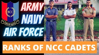 Ranks of NCC Cadets/ Arm Titles/ ARMY,NAVY,AIRFORCE/ Factors that matter for Ranks/ Monita Ningombam