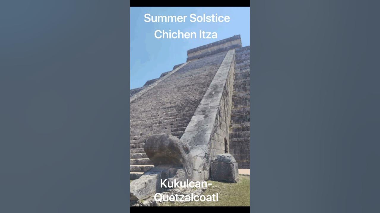 Summer Solstice at Chichen Itza. Kukulkan Quetzalcoatl slithering down
