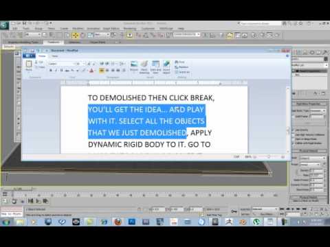 How to Fracture or demolish object in 3ds max using mass fx