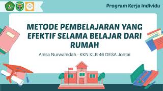 Metode Pembelajaran Yang Efektif Selama Belajar Dari Rumah - Program Kerja Individu