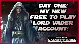 NOOCH VADER!!!  (let's try this again) Day ONE of My New FREE TO PLAY Lord Vader Account - LIVE!!