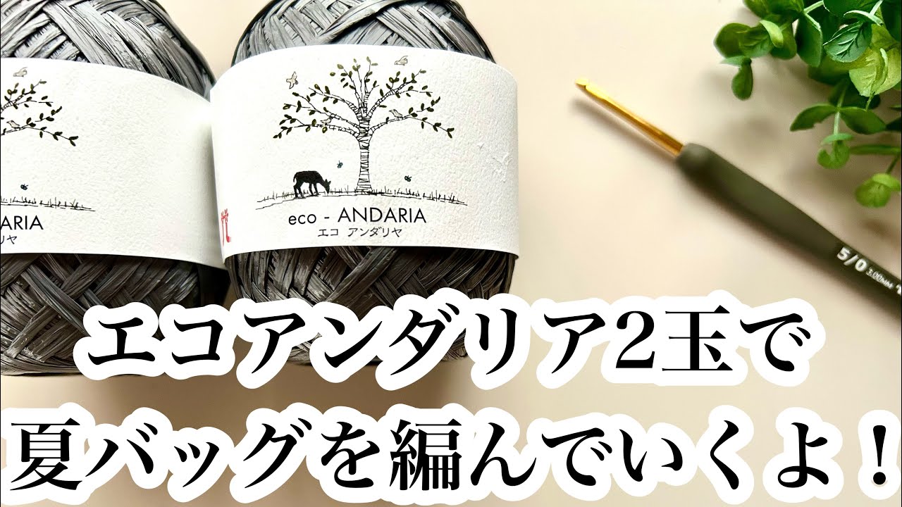 エコアンダリア２玉バッグ【かぎ針編み】透かし模様の夏バッグの編み方 ✩ Crochet Bag