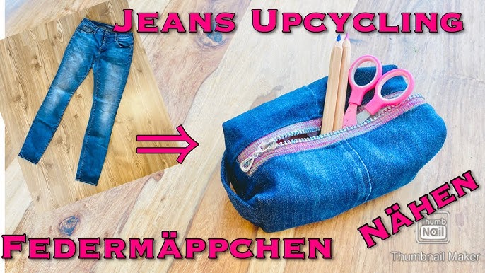 Tiptoi Tasche nähen aus Jeans ohne Schnittmuster für Anfänger Upcycling  Kosmetiktäschchen nachhaltig 