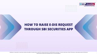 How to raise E-DIS request through the SBI Securities app?