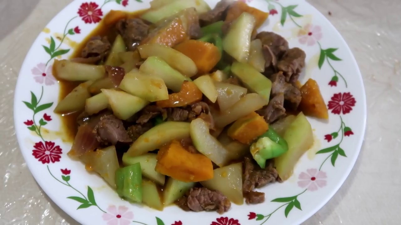 BEEF WITH UPO AND KALABASA RECIPE WITH PANLASANG MAMAMAYANG - YouTube