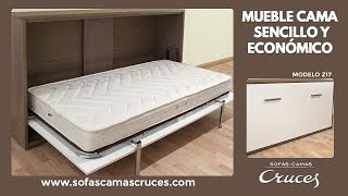 Sencillo y económico mueble cama individual - Sofas Camas Cruces