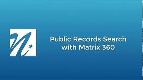 Searching Public Records in Matrix