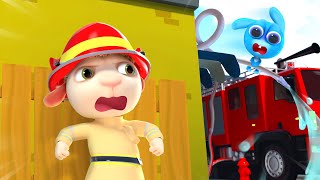 Firefighter Helps Kids &amp; Fire Truck Mission | Little Rabbit Fly | Funny Short Adventuries | Cartoon