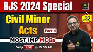 RJS 2024 | Civil Minor Acts Most Imp MCQs L-32 | Utkarsh Law Classes | Sanyog Sir