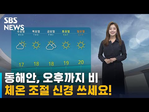 [날씨] 동해안, 오후까지 비…낮 기온 '20도' 쌀쌀 / SBS