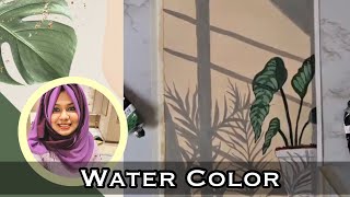 Water Color || Window Shadow And Leaves