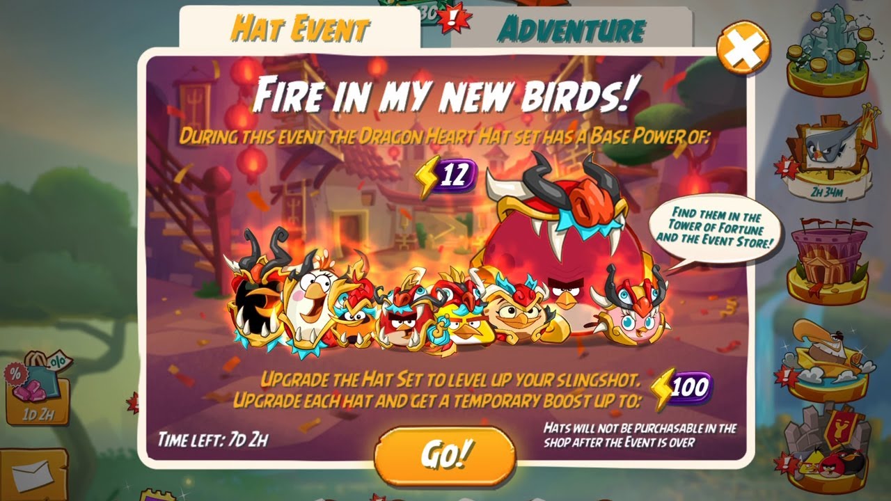 Hat Event: The Dragon Heart Hat Set - Angry Birds 2 Tower of