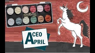 Unicorn Art Fail ACEO Metalic Painting
