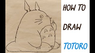 How to Draw Totoro from My Neighbor Totoro Easy Step by Step Drawing Tutorial