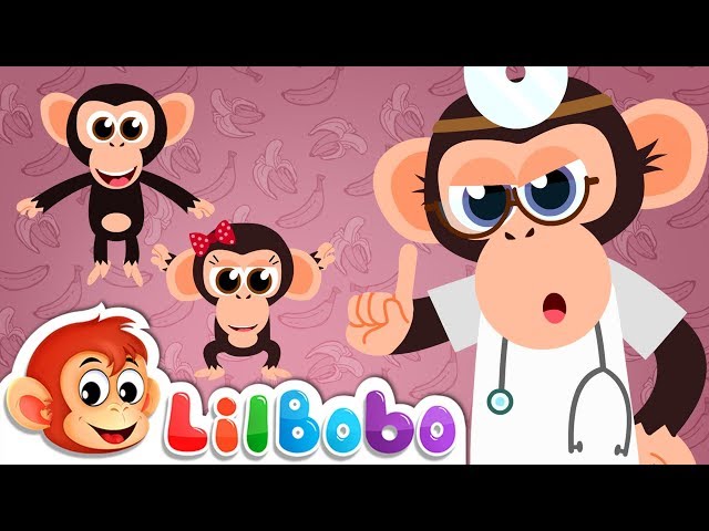 5 Little Monkeys Jumping on the Bed - Bouncing Surfaces | Little BoBo Nursery Rhymes - FlickBox Kids class=