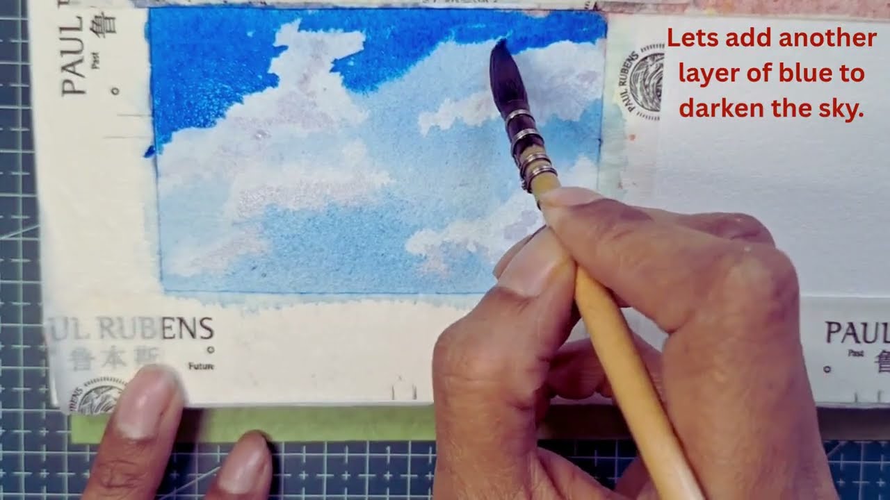 Easy Sky Painting with watercolor for beginners #watercolor  #beginnerfriendly #easy #skypainting
