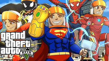 GTA 5 but I download every single hero mod (Hulk, Thanos, etc.)