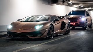 Matching BROWN Aventador SVJ and Bentayga Wrapped in London!!