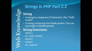 String in PHP tutorial in Hindi | Part 2.2 | What is String | String functions in PHP