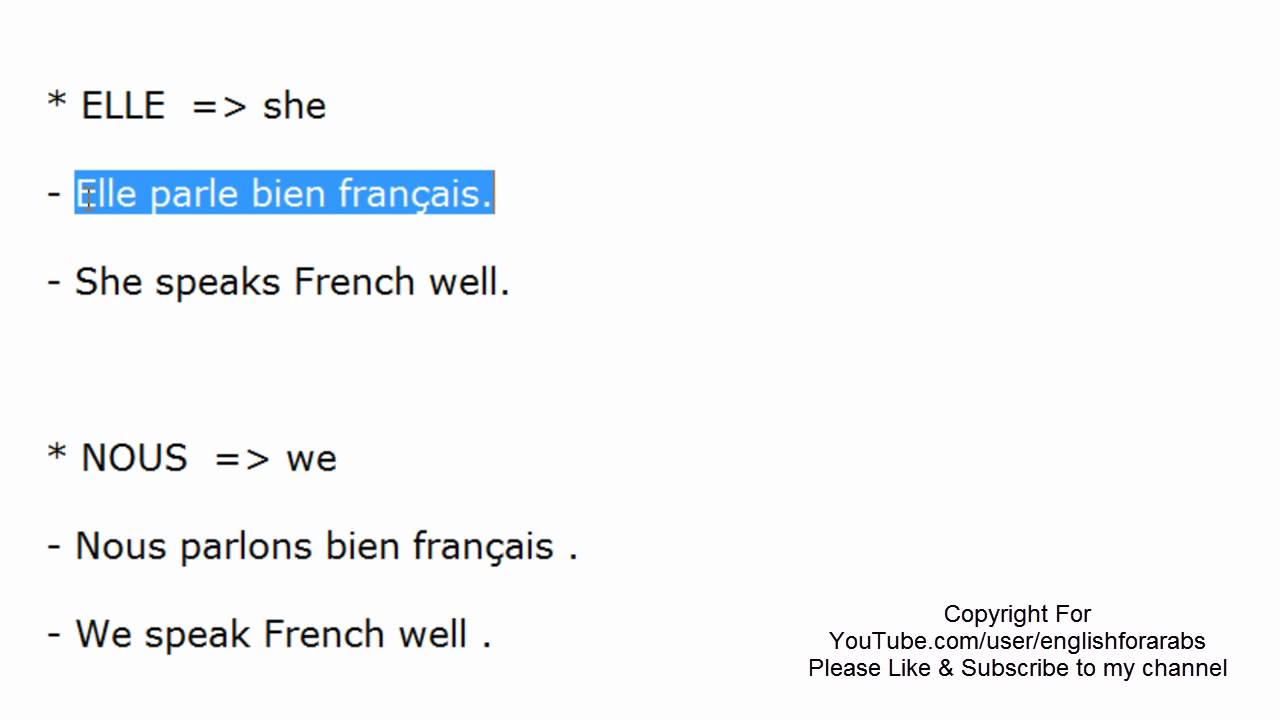French personal pronouns - French For Beginners