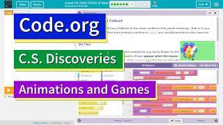 Other Forms of Input - Lesson 13.4 (13.7 in 2018) Code.org Tutorial with Answers