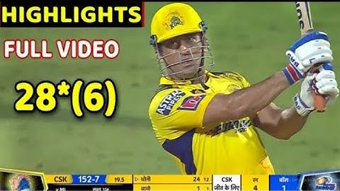 MS Dhoni Batting Today ,Ms Dhoni Innings ,CSK vs Mi Full Highlights Today
