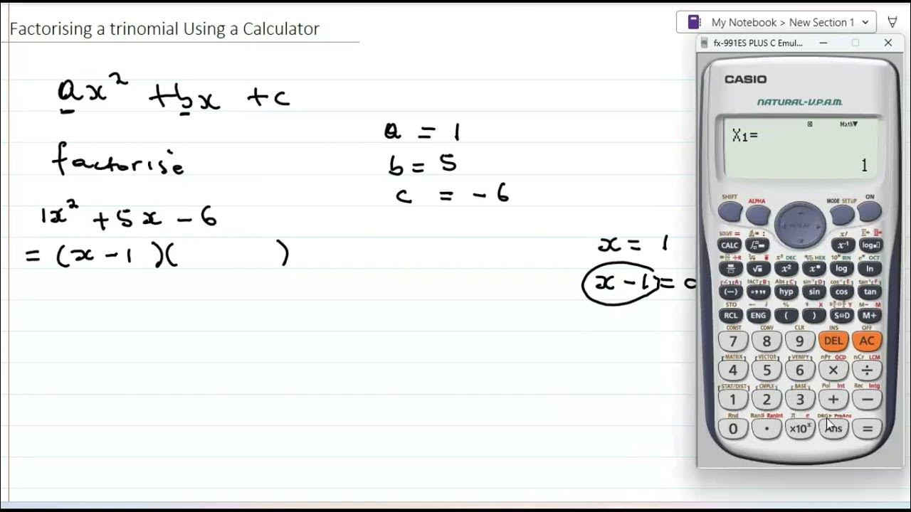 Factorise a trinomial with a calculator YouTube
