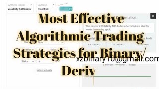 Most Effective Algorithmic Trading Strategies for Binary/Deriv with a 5 Tick Duration