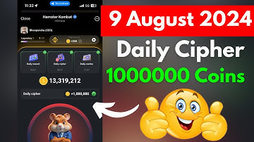 hamster kombat daily cipher today 1m coin | cipher code today | hamster kombat daily cipher 9 August