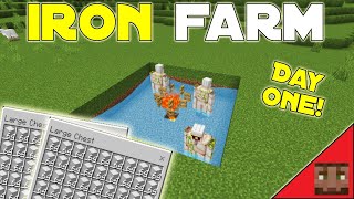 EASY 1.20+ Iron Farm! 400 + Ingots per hour for Bedrock!