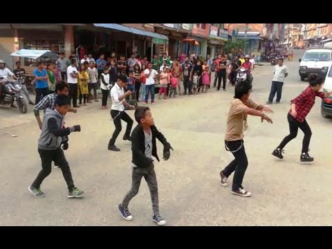 Jaalma (Resham Filili) Dance performance in Flash Mob Dhading Bensi Chowk