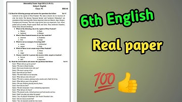 6th English September paper original paper | #pseb