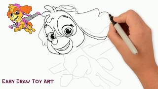 Step by step Paw Patrol skye  Drawing - #babybusnhacthieunhi
