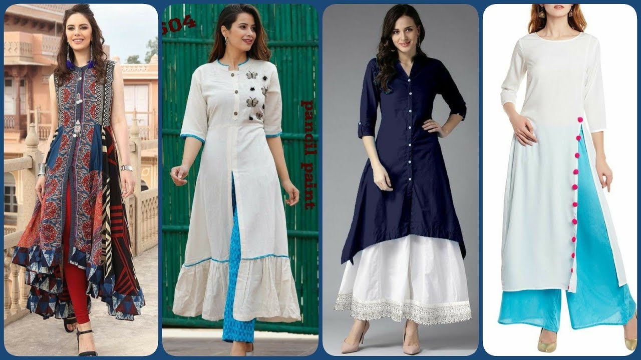 Latest Front Open Shirts Designs/Casual kurti Designs/Simple and Beautiful Kurti  Designs - YouTube