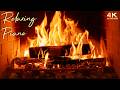 🔥 Cozy Fireplace with Relaxing Piano Music Ambience