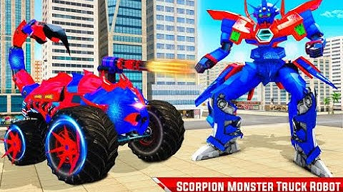 robot biến hình xe quái vật bọ cạp/xe quái vật bắn súng/ Scorpion Monster Truck Robot/ game wfk