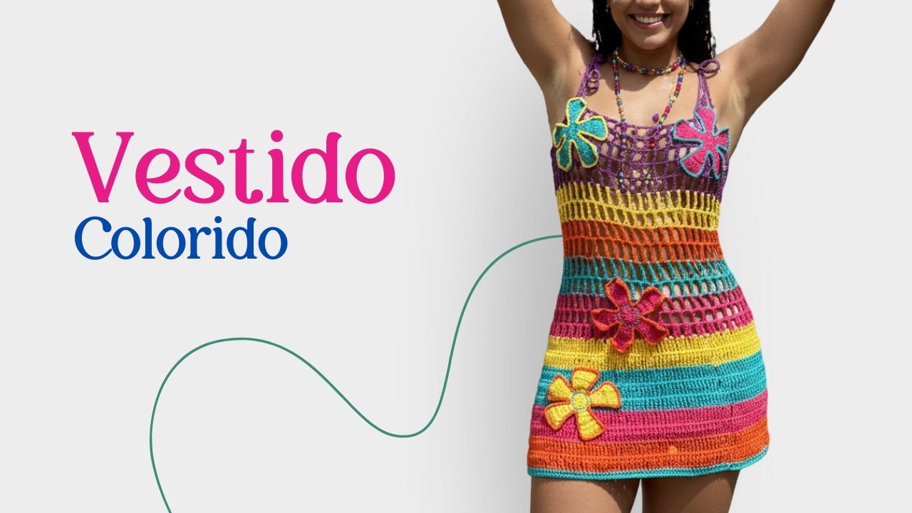 Aprenda a fazer um Vestido Colorido em Crochê para o Carnaval