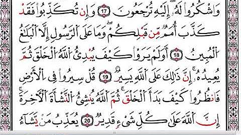 سورة العنكبوت صفحة398 برواية قالون