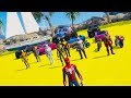 Homem-Aranha Leva os Heróis em um Barco até a Rampa! Corrida legal com Super-heróis - GTA 5