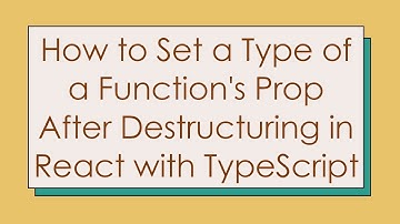 How to Set a Type of a Function