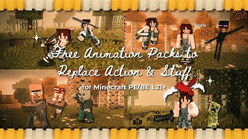 🏆 FREE ACTION & STUFF Alternative Animation Pack for MCPE/Bedrock 1.21+