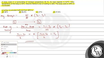 A body cools in a surrounding of constant temperature \( 30^{\circ}...