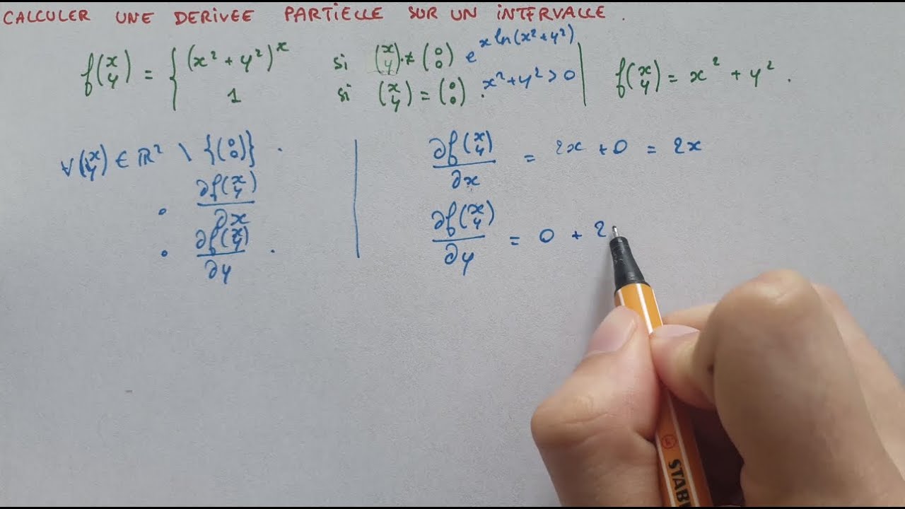 Calculer la DÉRIVÉE PARTIELLE sur un INTERVALLE - Explications & Exemples -  Analyse Maths - Bac Sup - YouTube