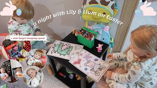 Easter Night Routine With Lily \& Liam + Mini Target Shopping Spree | Sophia's Reborns