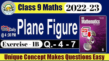 Live 🔴 Plane Figure Class 9 ICSE Maths | Exercise 1B | Plane figures Das Gupta Banerjee