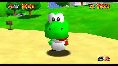 Super Mario 64 [N64] Cheat Codes: Play as Yoshi | SM64 Gameplay