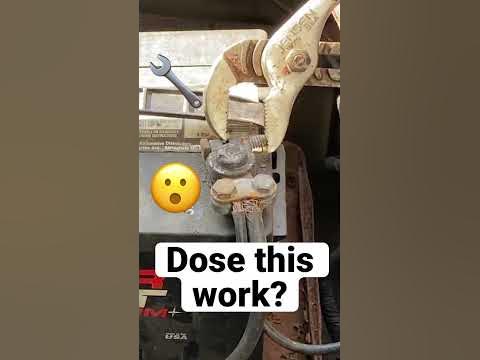How to loosen stuck battery terminals on your car - YouTube